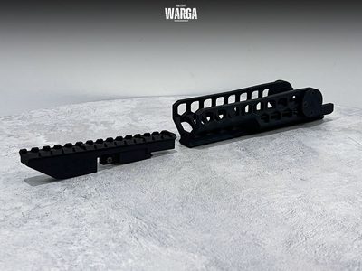Комплект Планка Picatinny и Цевье Гексагон Черный (Black)