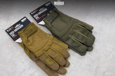 Тактические перчатки 5.11 High Abrasion Glove Олива (Olive), Черный (Black).